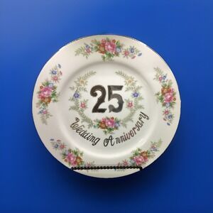 Vtg Norleans 25th Wedding Anniversary Plate-Floral Pattern-10" in Diameter‎